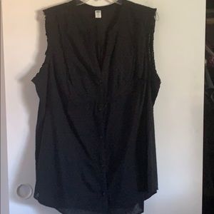 Old Navy babydoll button up black blouse size XXL